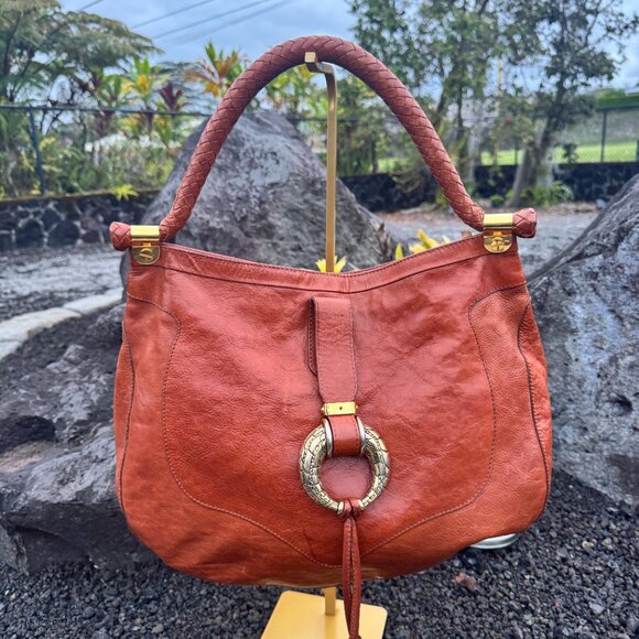 Jimmy Choo Handbags - Jimmy Choo Leather Hobo Shoulder Bag Braided Handle 2000s to early 2010s era